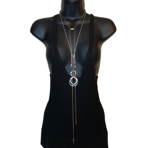 Madewell + Chico's Lariat Adjustable & Tie Bolo Style Chain Necklaces Bundle 2